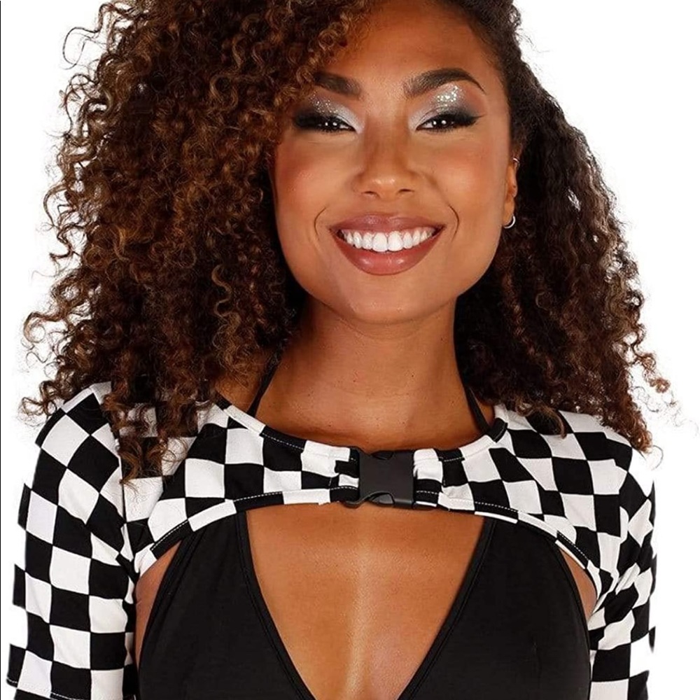 Checkered crop top & high waisted Bottoms